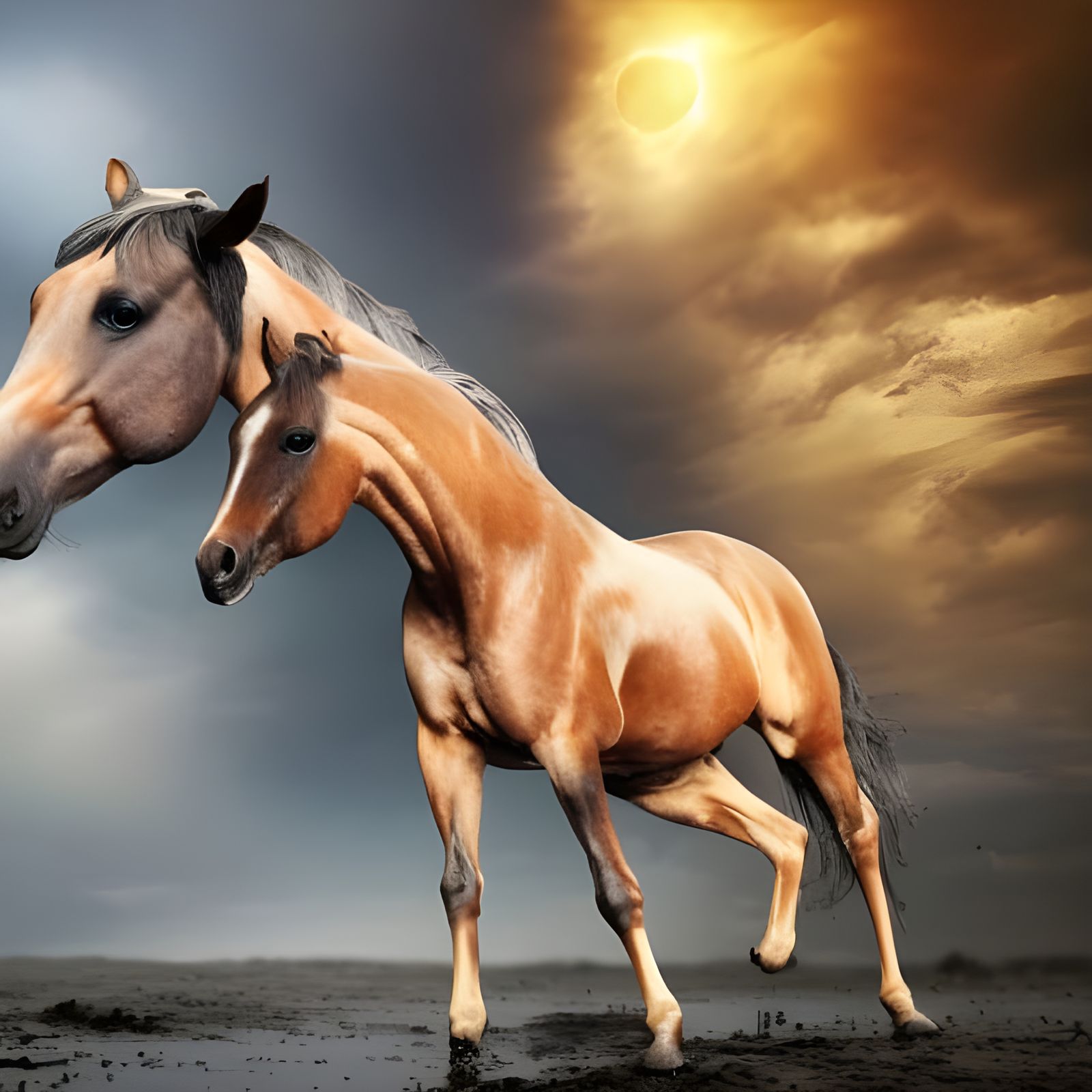 horse mutation on mud