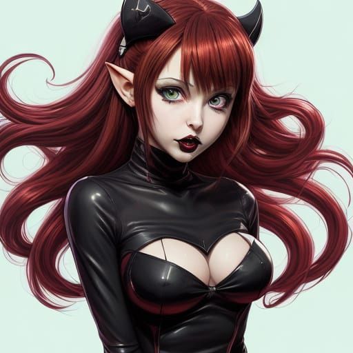 Cyberpunk Vampire Elf in Gothic Lolita Fashion