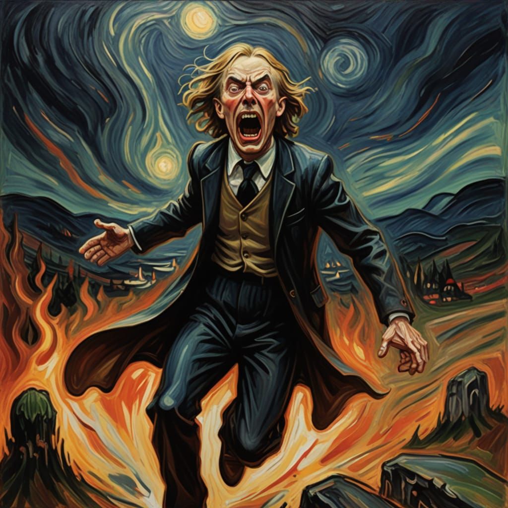 Distorted Figure Evokes Existential Dread