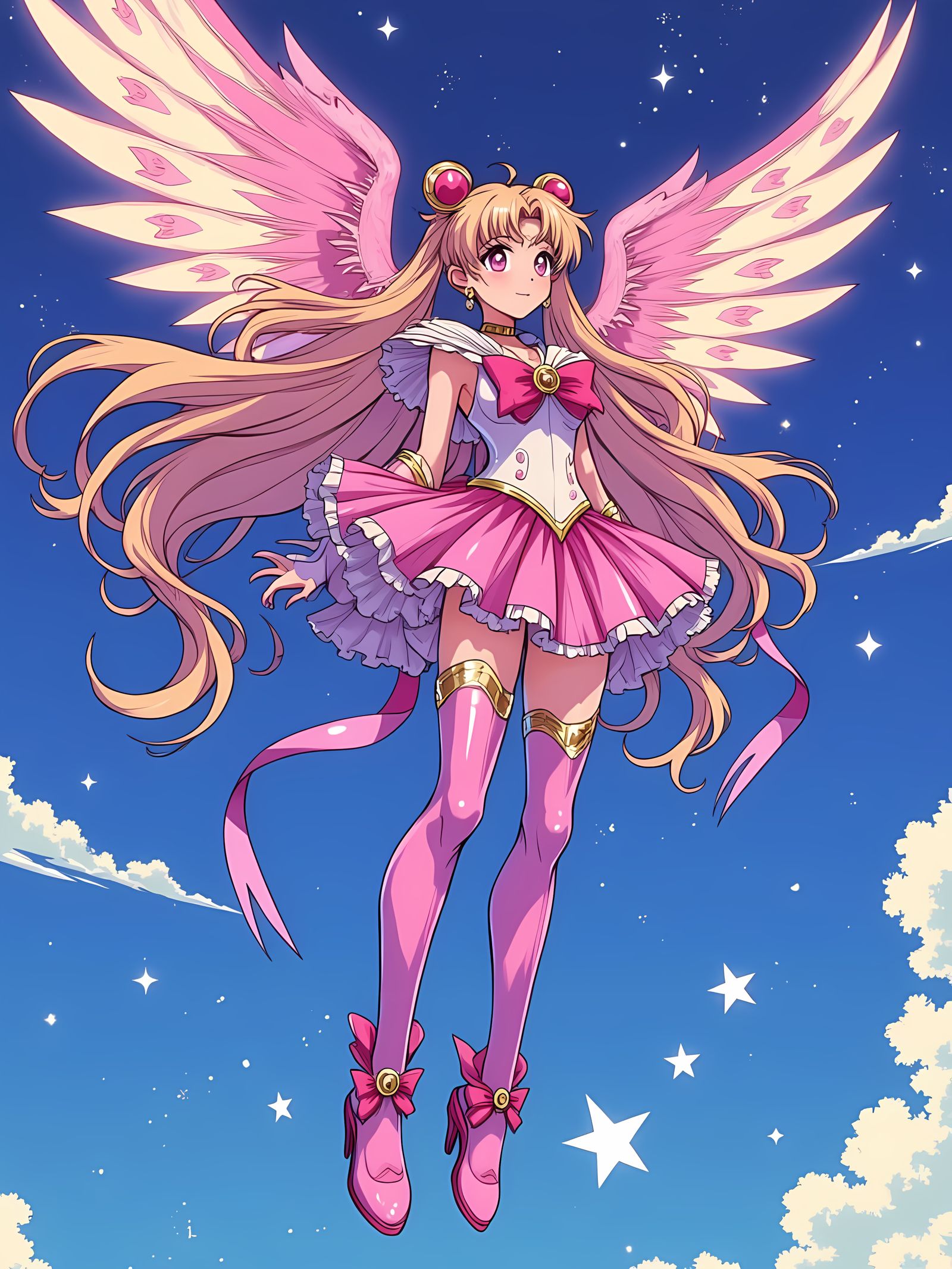 Sailor Moon Goddess Descends in Cyberpunk Splendor