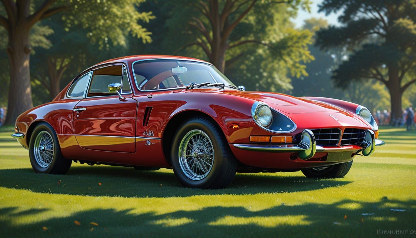 Vibrant Ruby Red 1972 Alpine A110 at Auto Concours