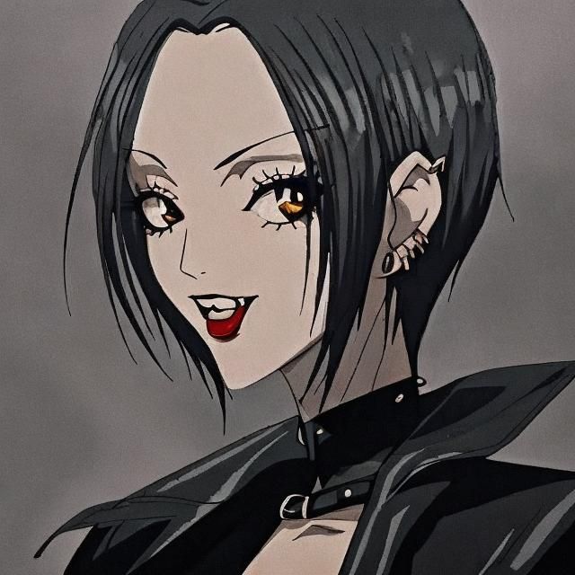 Hyperdetailed Portrait of a Vampire Girl in Black
