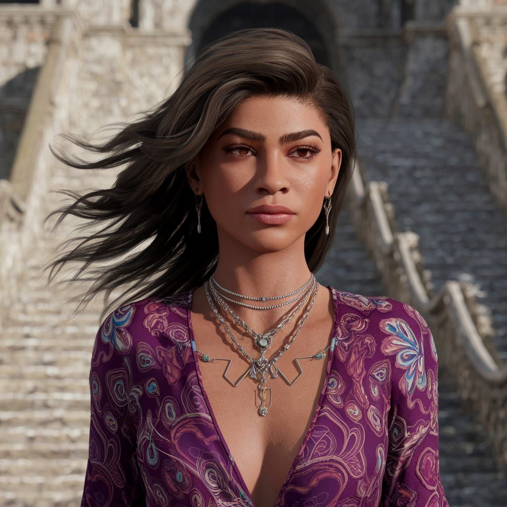 Surreal Coastal Fantasy with Vibrant Colors and Intricate De...