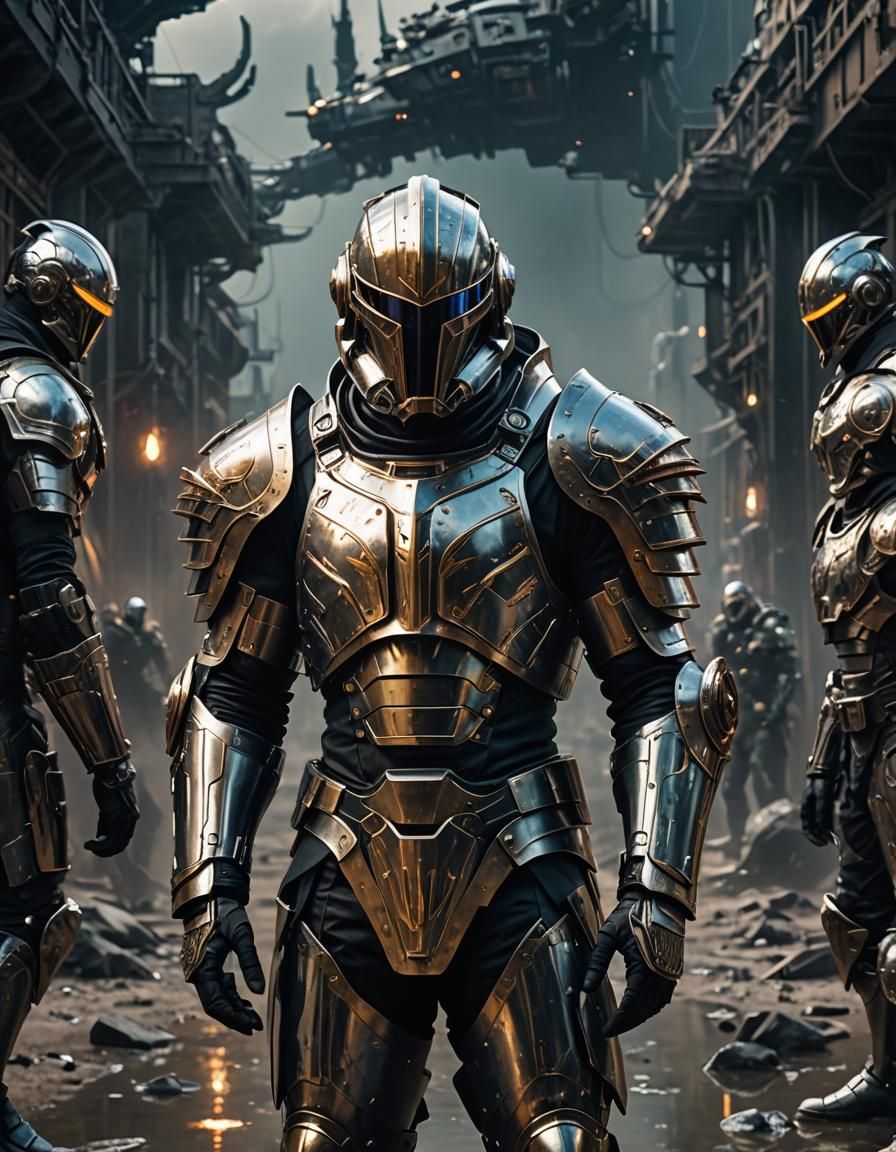 Sci-Fi Soldier in Heavy Armor Digital Painting