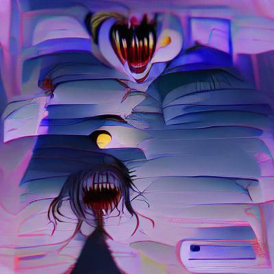 Abstract Nightmare Dreamscape Generated by AI