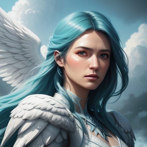 Angel in Clouds: Fantasy Art Portrait