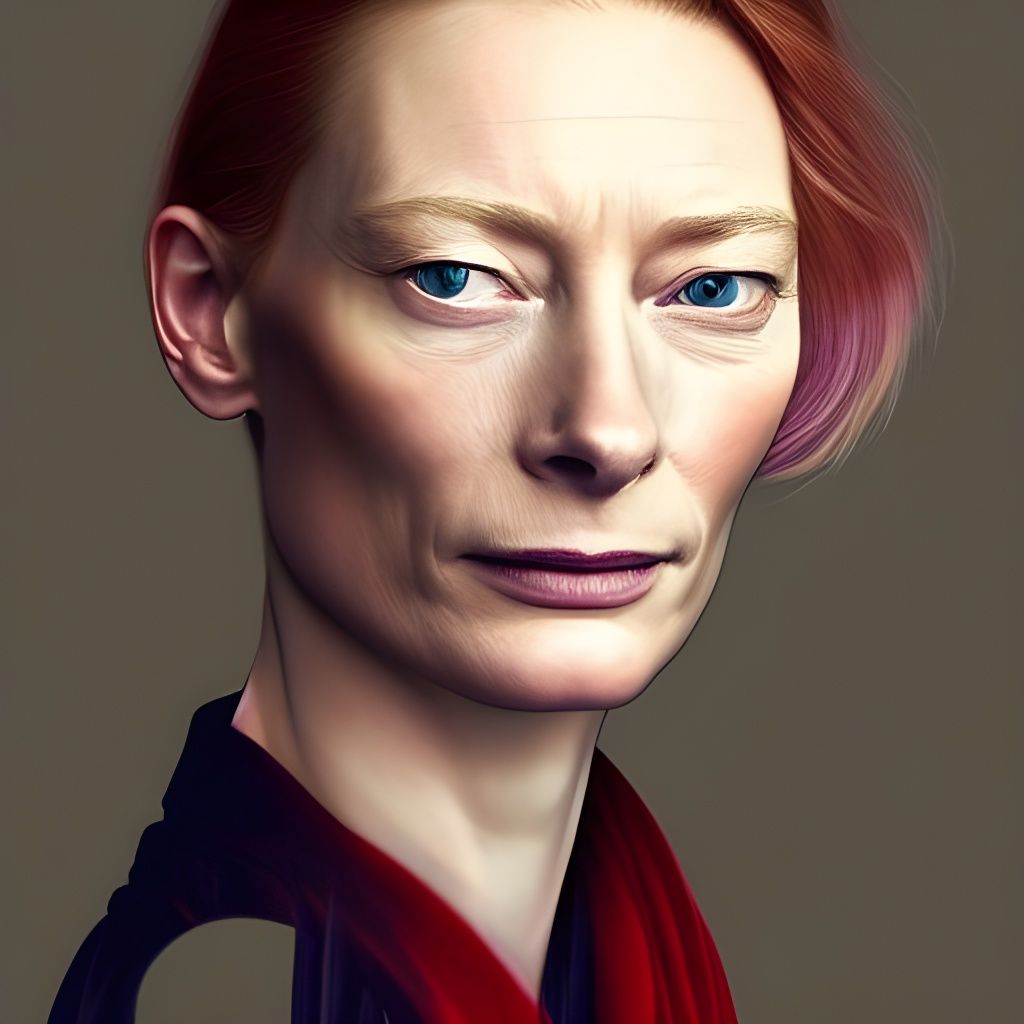 Elegant Portrait of Woman with Hyper Realistic Face