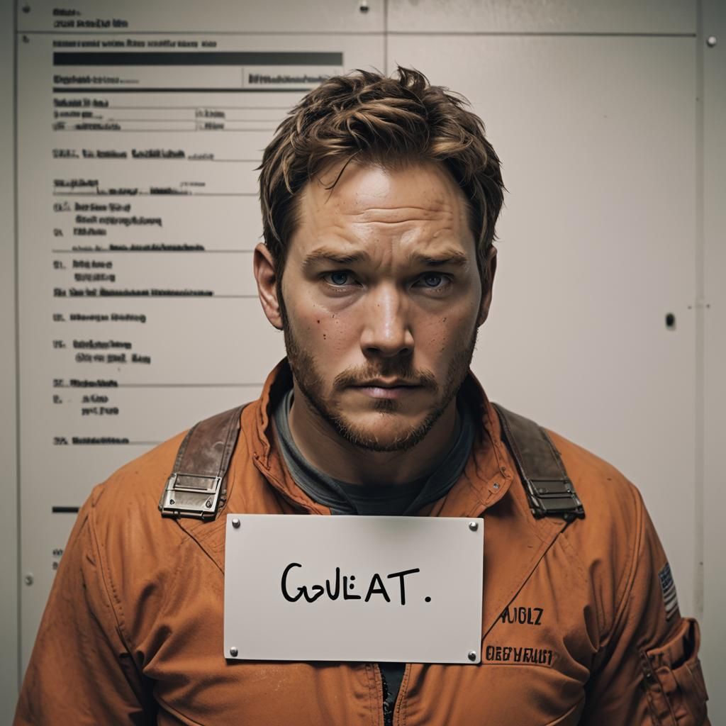 A mugshot of Peter Quill