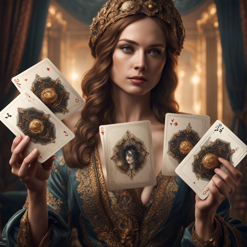 Tarot Cards Featuring Gorgeous Woman: Digital Matte Painting
