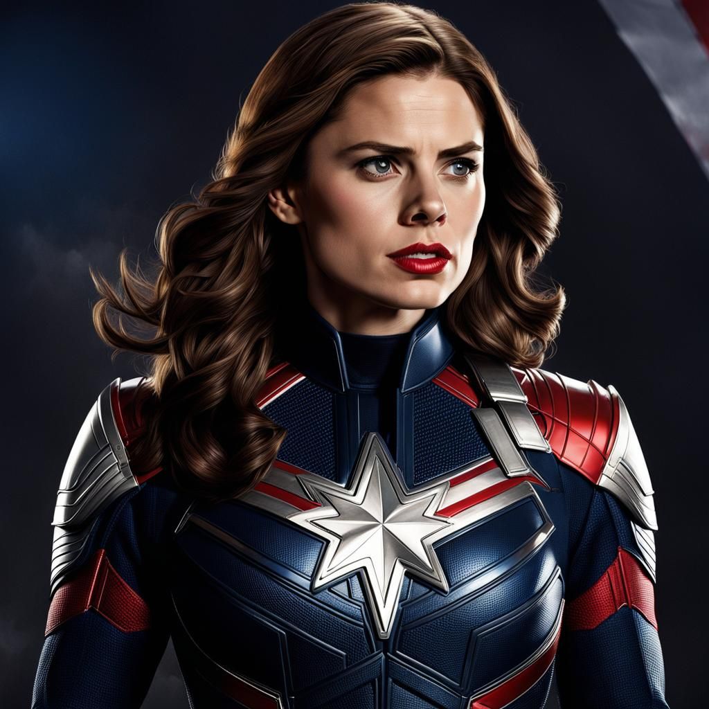 Hayley Atwell as Captain Carter with Shield