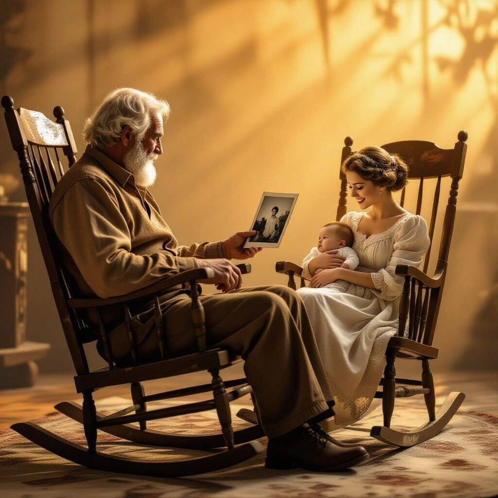 Nostalgic Portrait of Remembrance in Digital Art