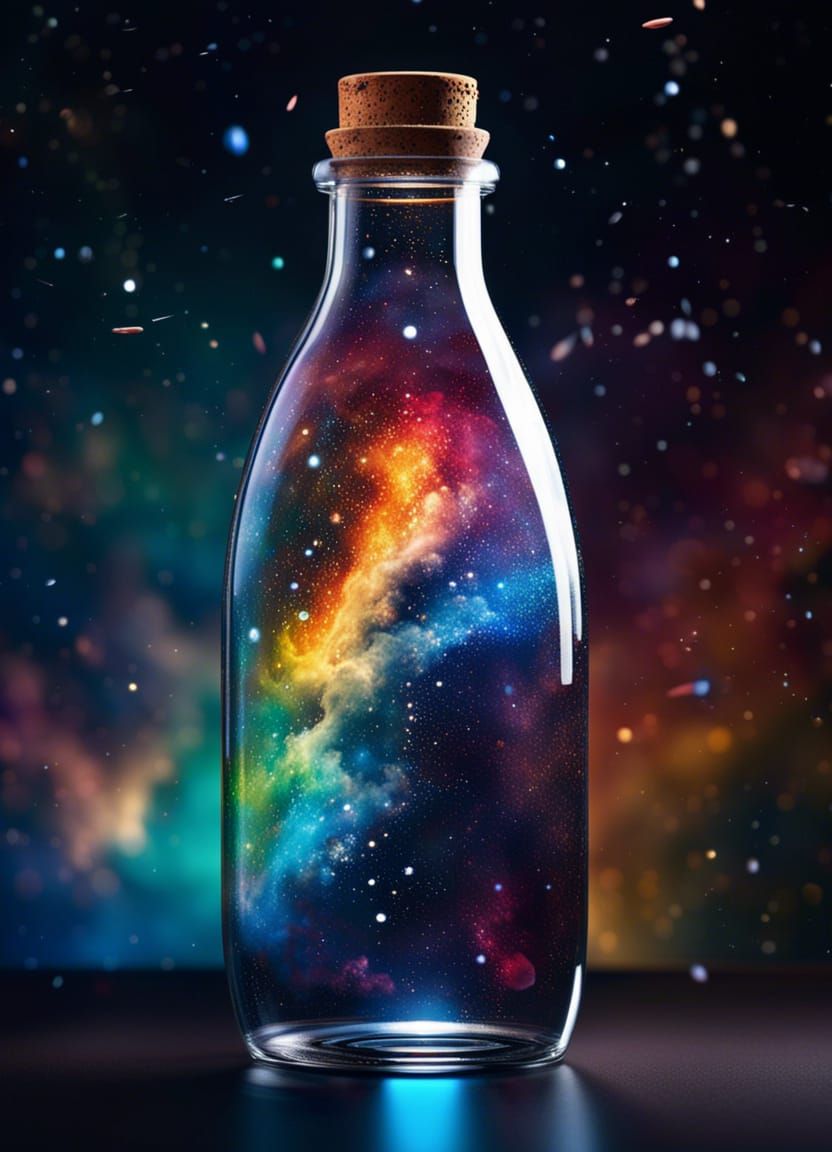 Galaxy in a Bottle: Hyperrealistic Digital Art