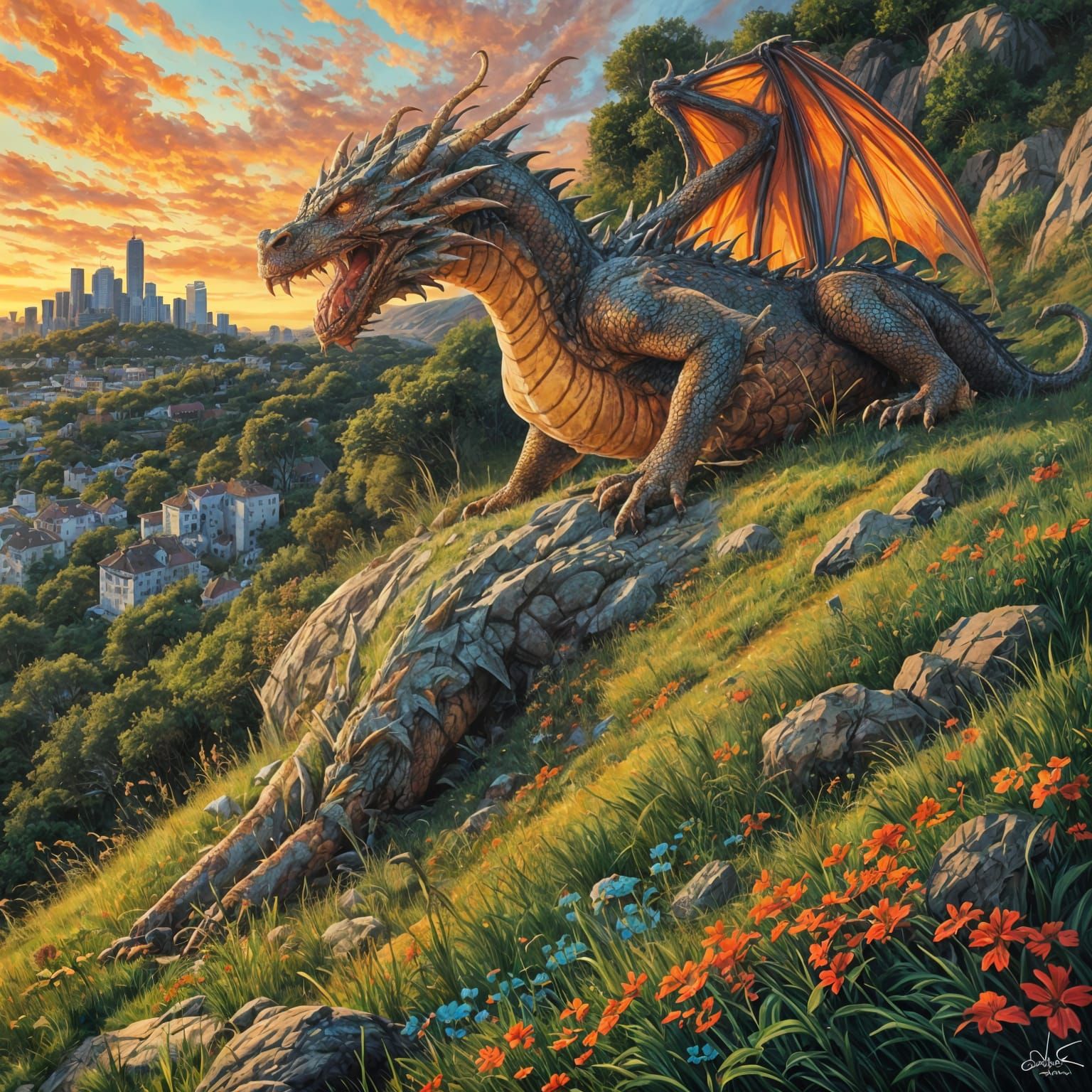 Dragon's Graffiti Nap on Grassy Hill