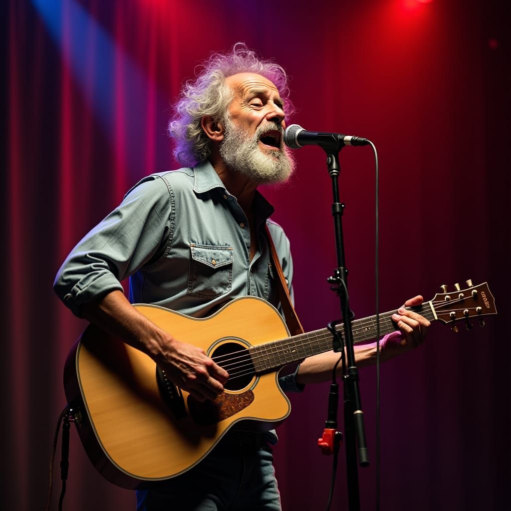 Passionate Singer in Expressionist Style