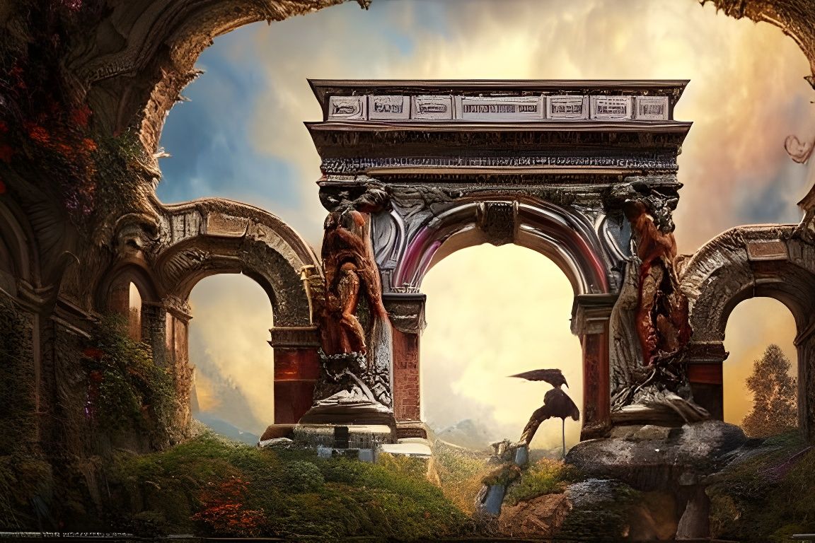 Epic Nephilim Triumphal Arch in Deep Colors