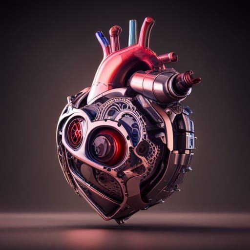 Anatomically Correct Heart with Sci-Fi Mech Details