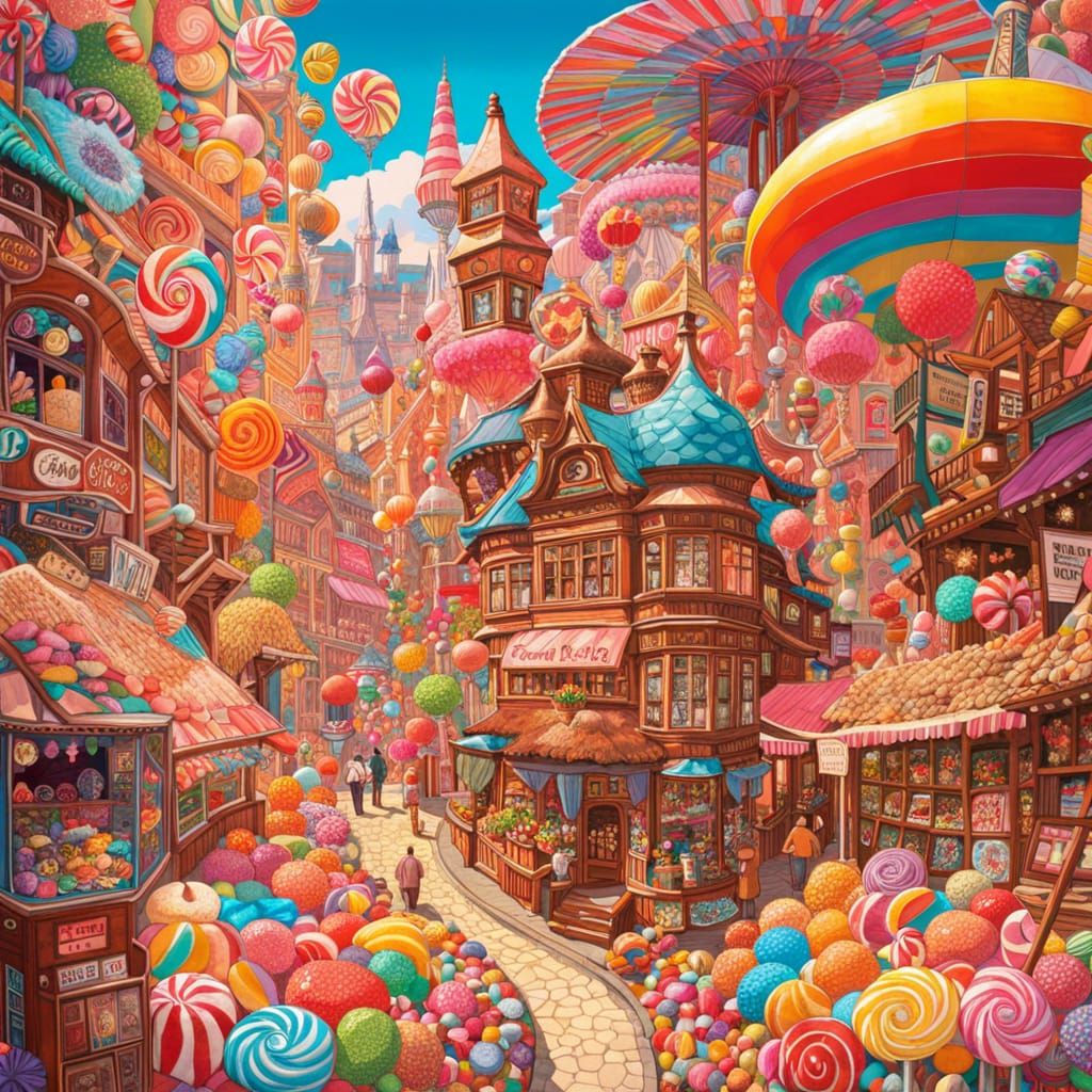 Candy Museum: Hyperdetailed Collage in Vibrant Colors