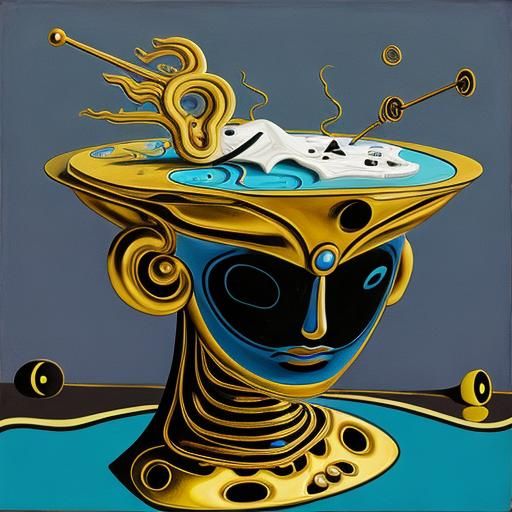 Surreal Android in Salvador Dali Style