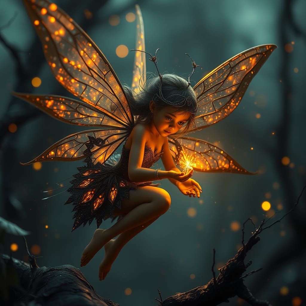 Epic Cinematic Fairy in a Whimsical Firefly World