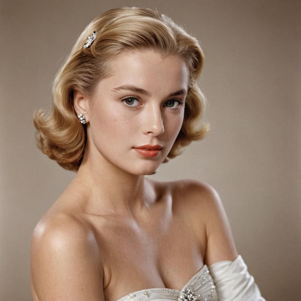 Elegant Digital Portrait of Grace Kelly