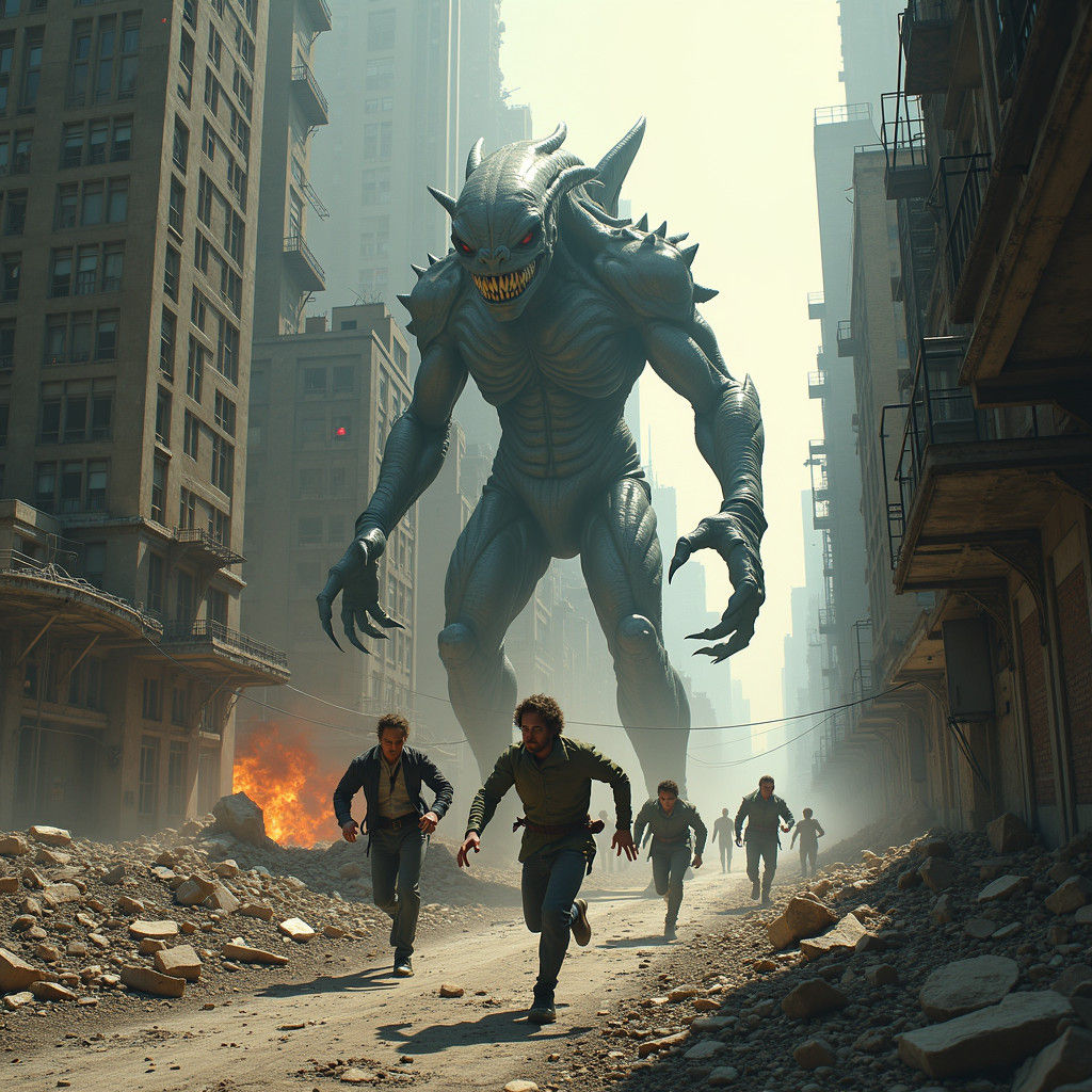 Alien Invasion: Desolate Cityscape of Fear