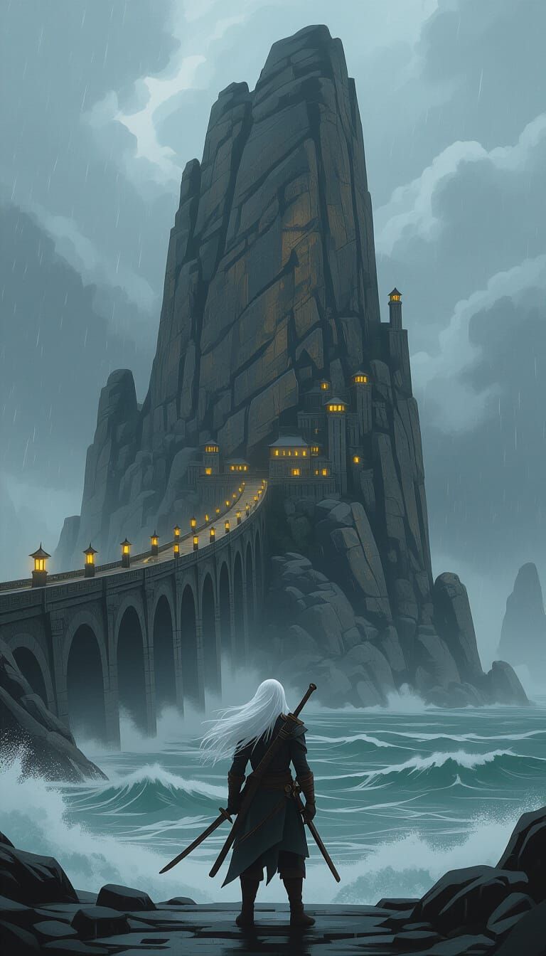 Warrior Gazing at Aretuza in Fantasy Style