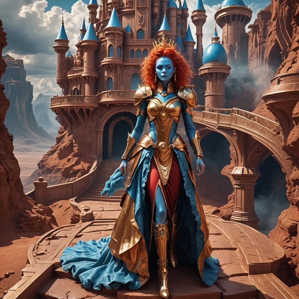 Martian Princess on Golden Staircase