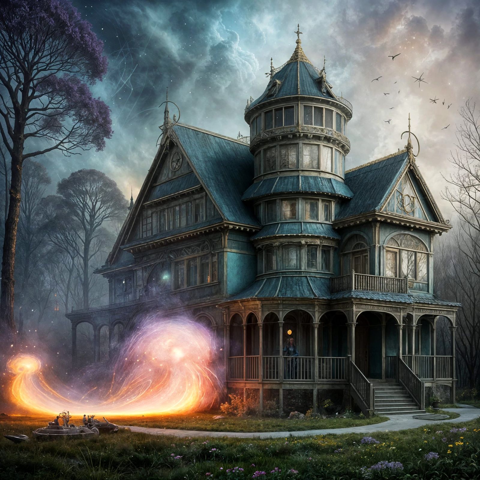 Magical Wave Crashes Through House: Surreal Photo