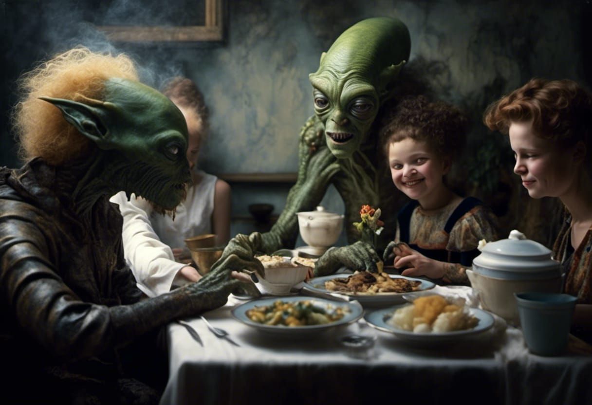 Hyperrealistic Couple Portrait with Magical Realism Elements