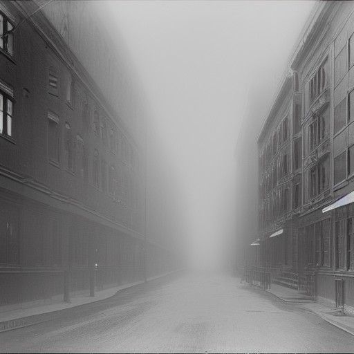 Foggy Street Scene in 1890s America