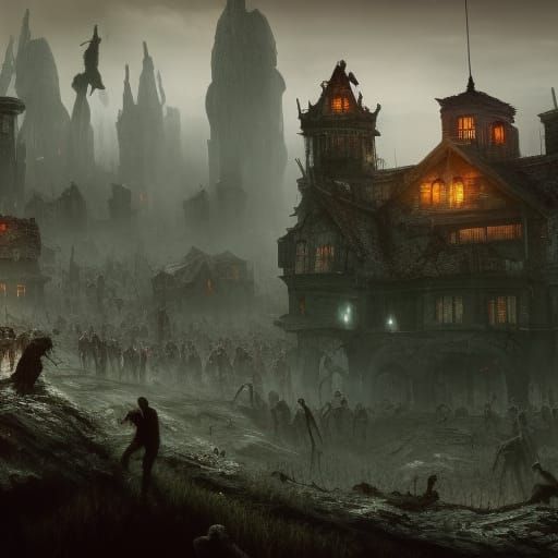 Detailed Zombie Apocalypse Concept Art