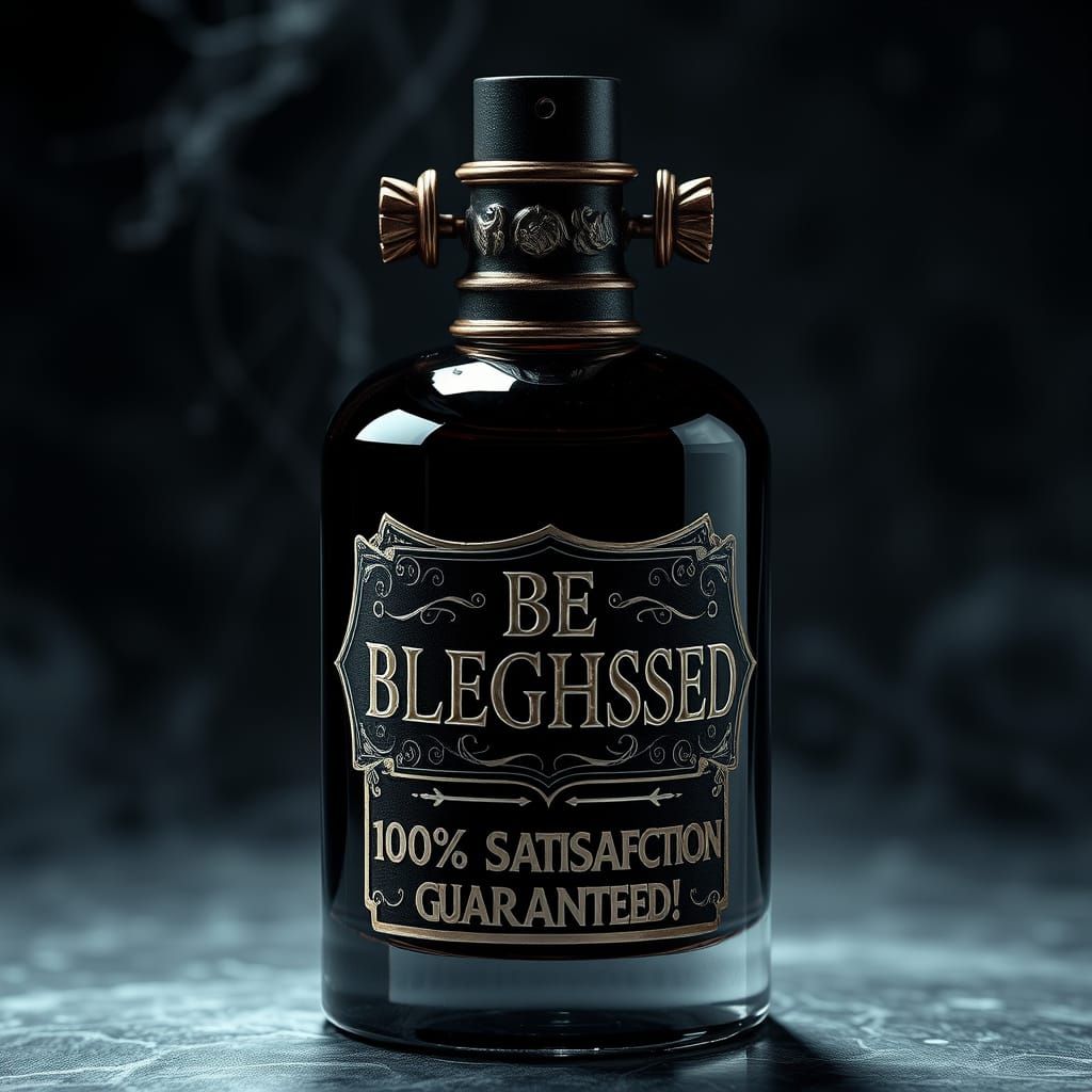 Gothic Perfume Bottle in H.R. Giger-Inspired Style