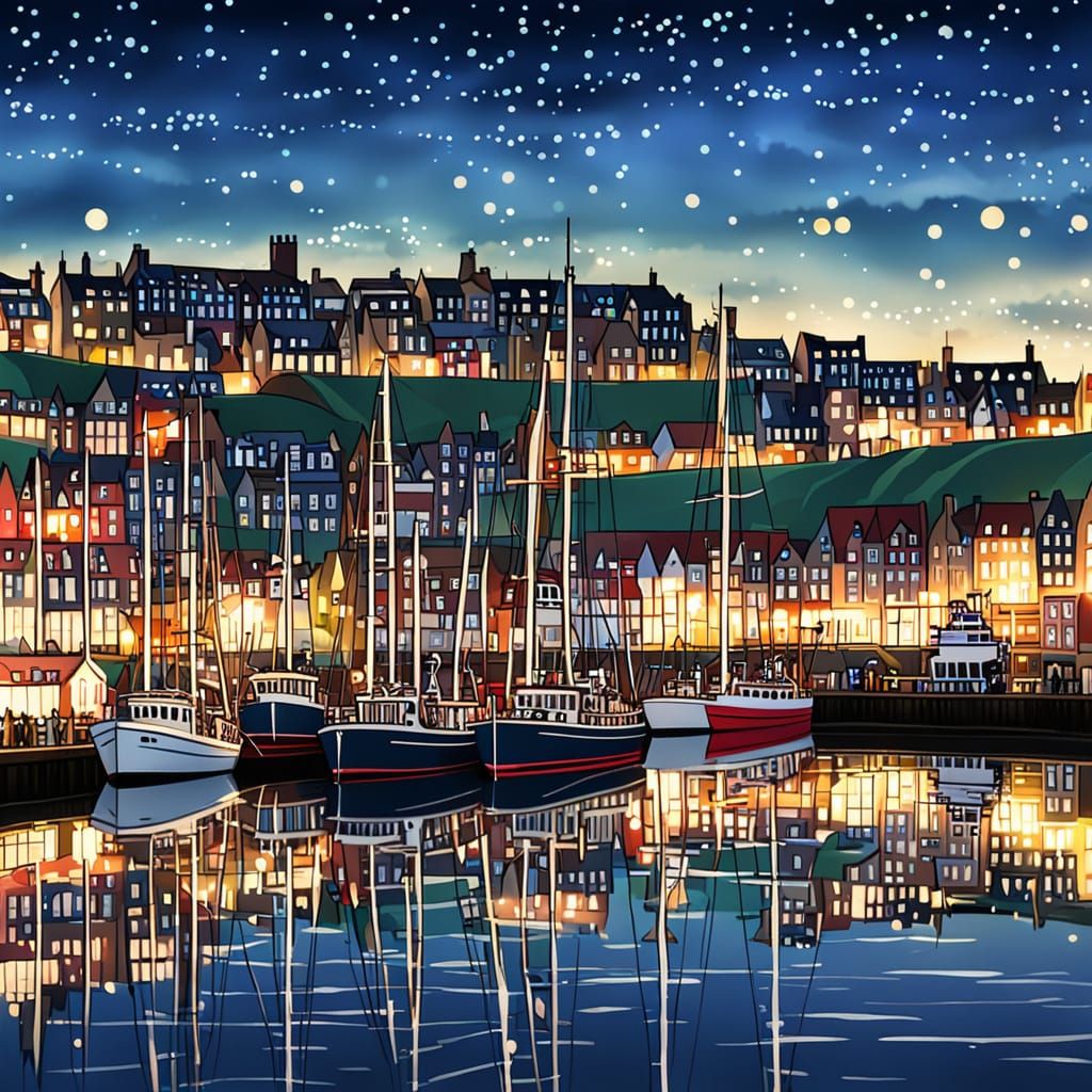 Bokeh Whitby Harbour full of boats
In Anime Style
Mecha bridge that opens to let tall ships through