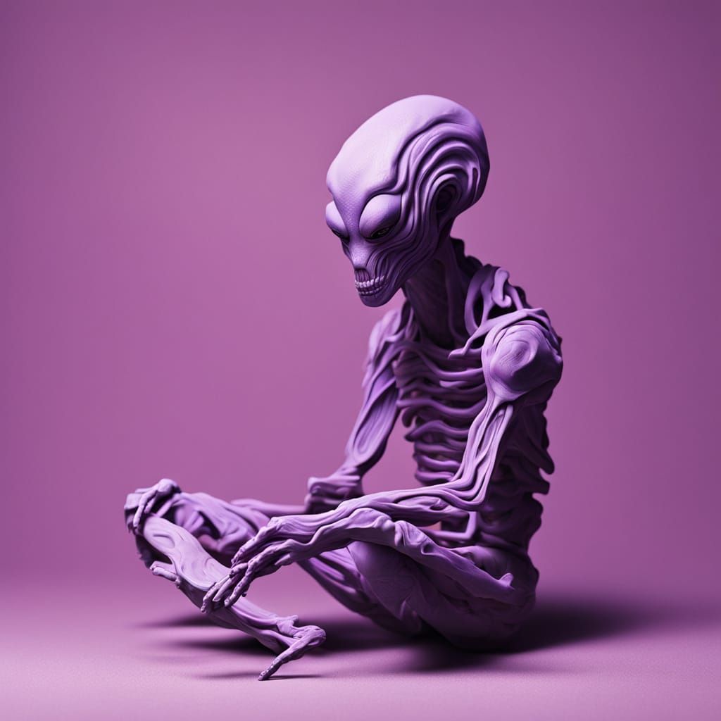 Mauve Claymation Alien Bodyscape