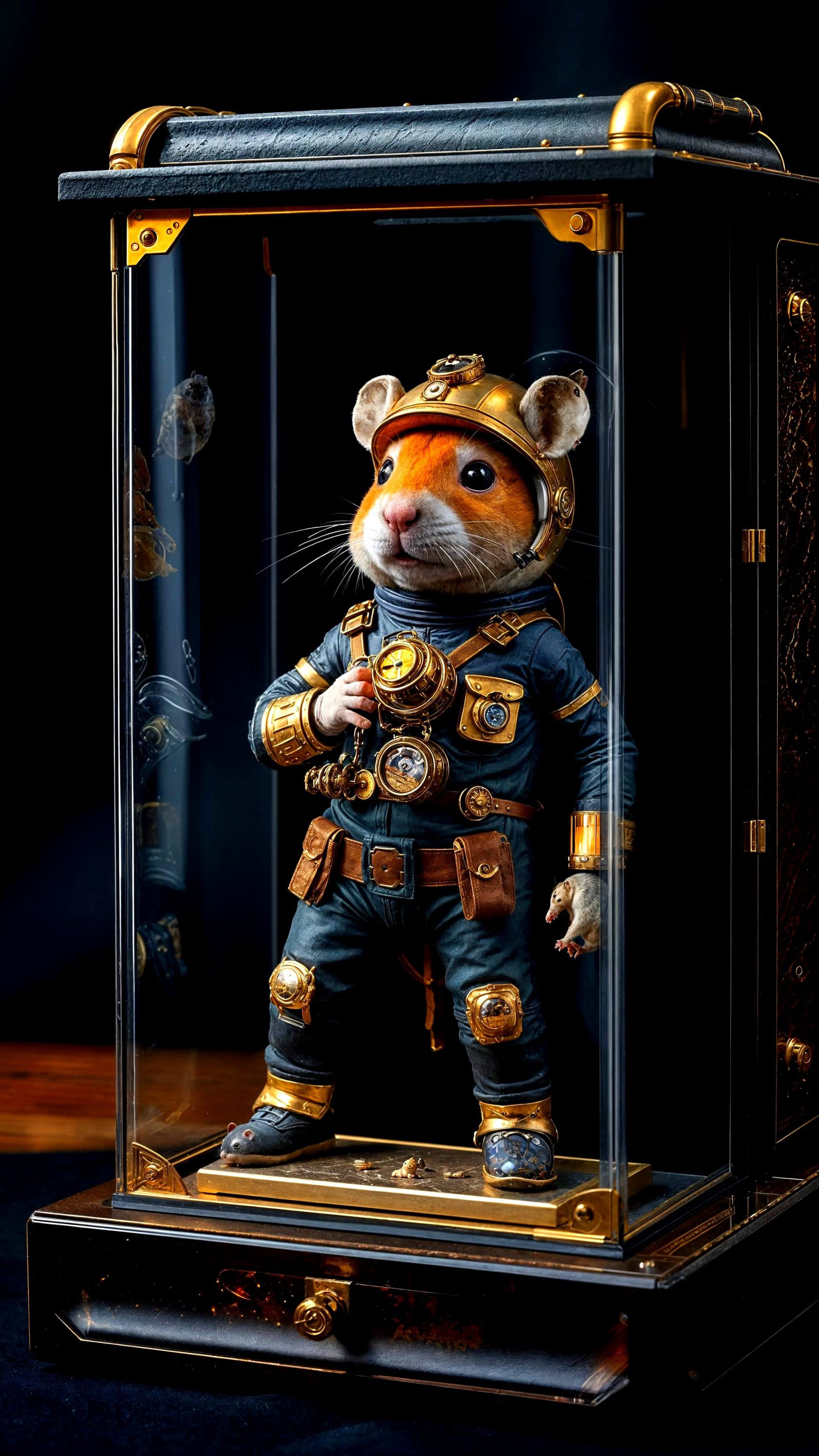 Steampunk Hamster Astronaut Collector's Edition Display