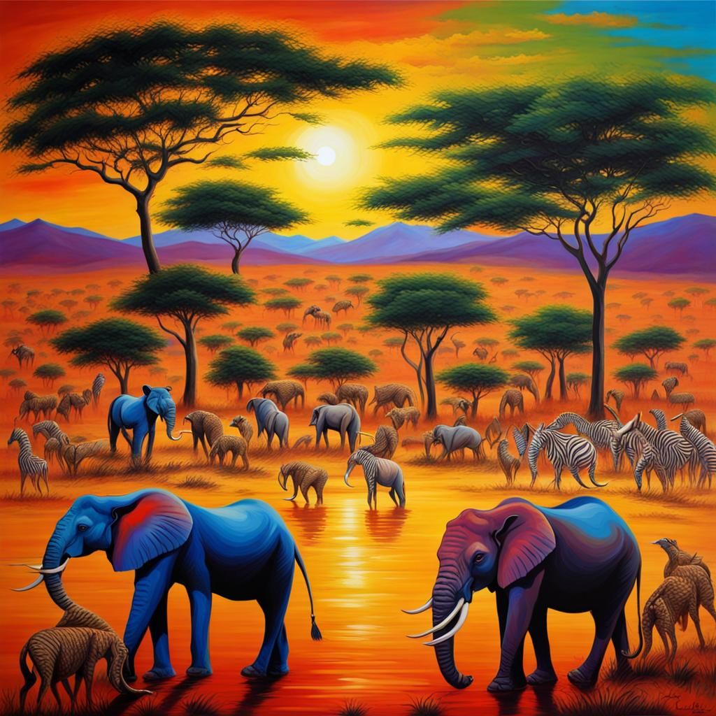 Most beautiful colorful painting of africa of all time