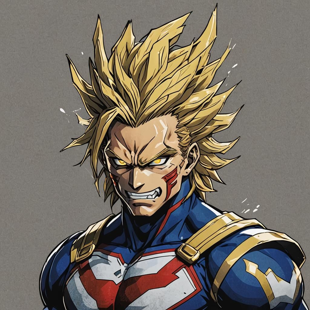 All Might Anime Style Illustration
