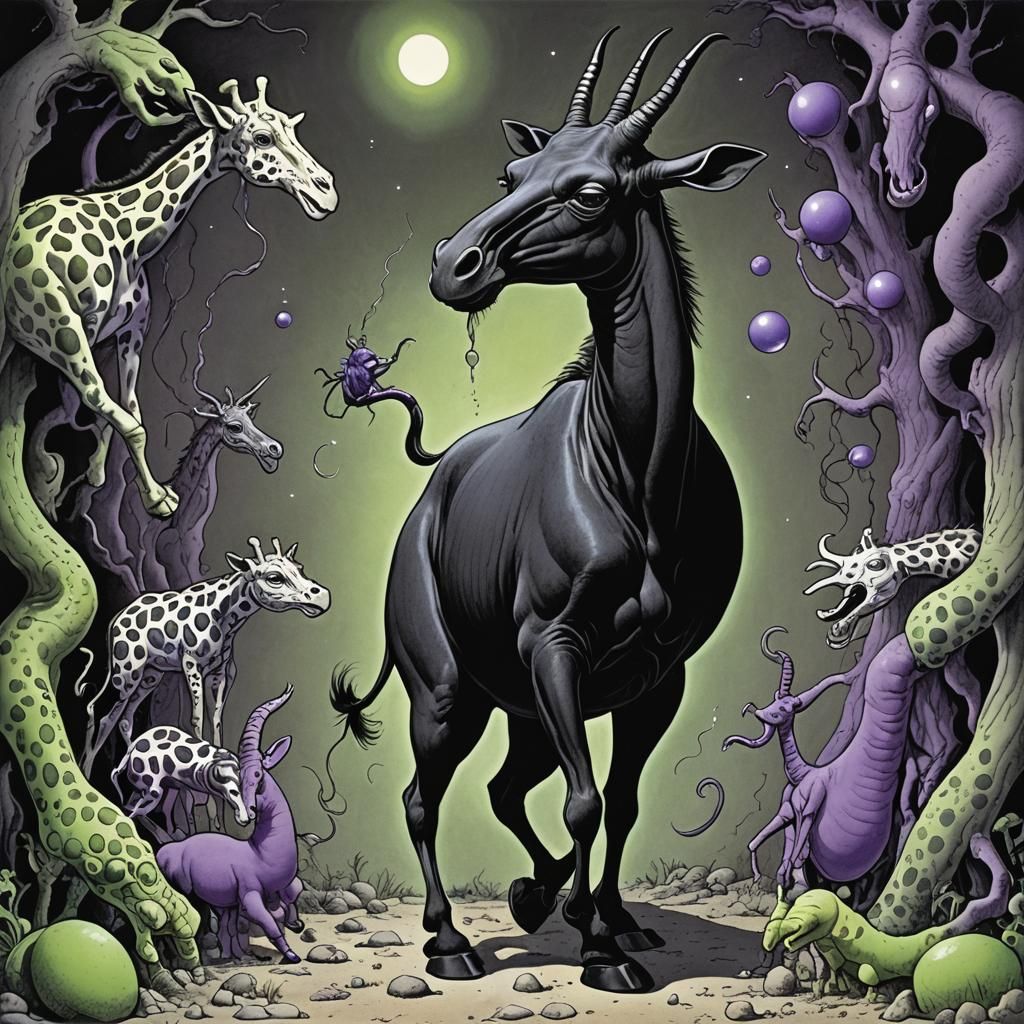 Surreal Beetle Emerges from Hive: Monochrome Art