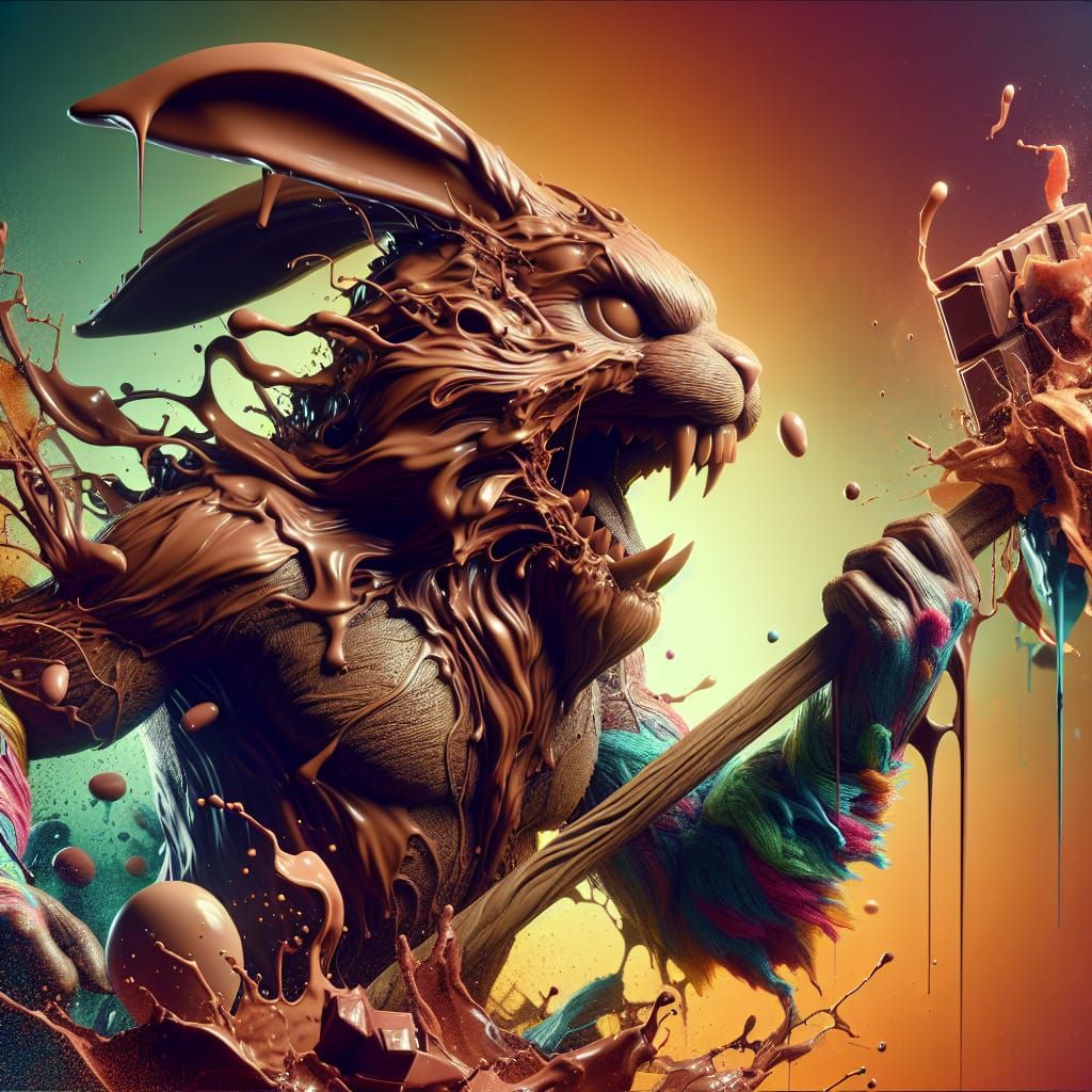 Chocolate Easter Bunny Beast Destruction in Splash Art