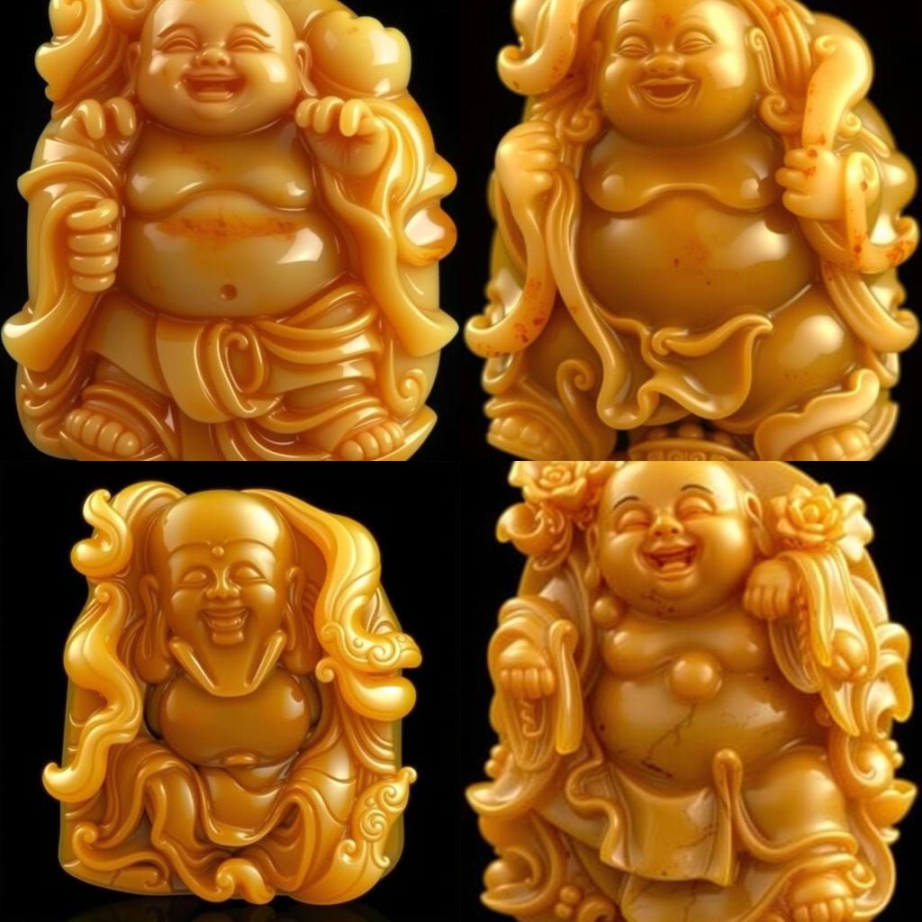 Ornate Jade Buddha Pendant in Fantasy Style