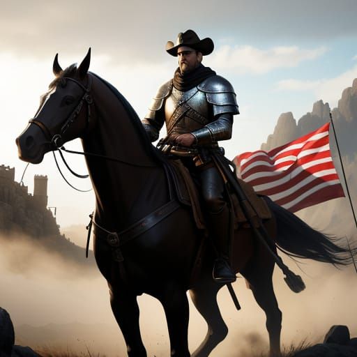 Medieval Scout on Horseback in Cinematic Style