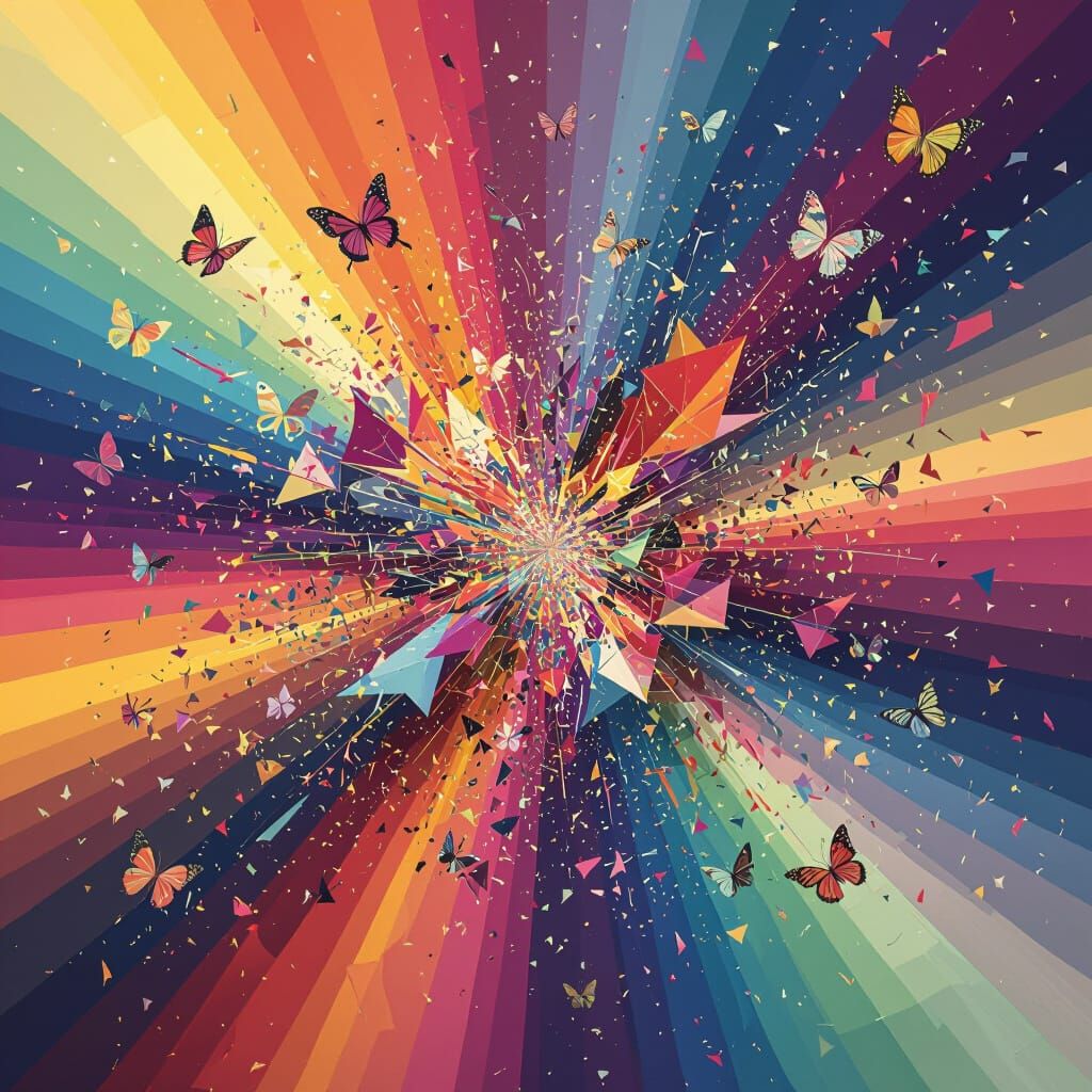 Abstract Emotional Explosion of Color and Form