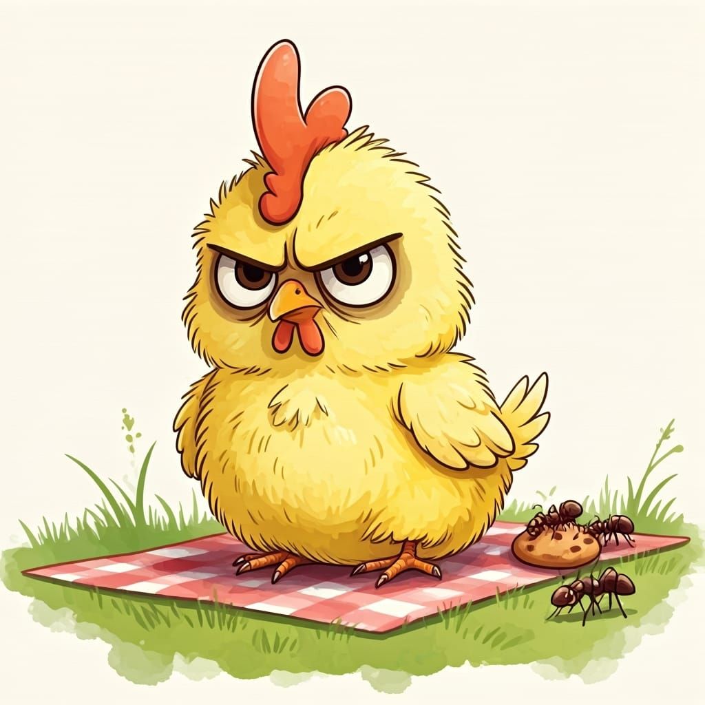 Grumpy Chick's Picnic: A Watercolor Adventure