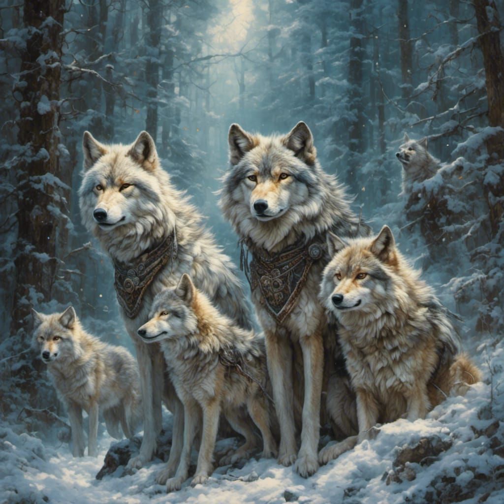 Hyperreal Wolves: Stunning AI Generated Image