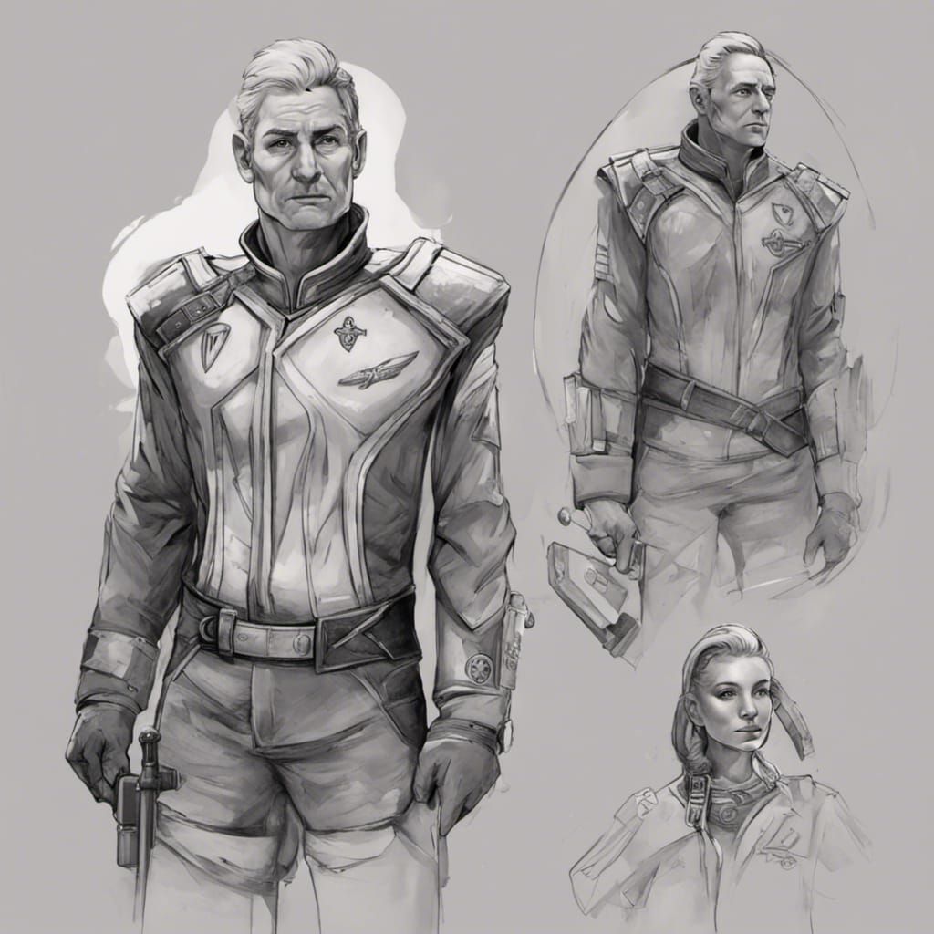 Starship Captain Ready for Adventure in Space