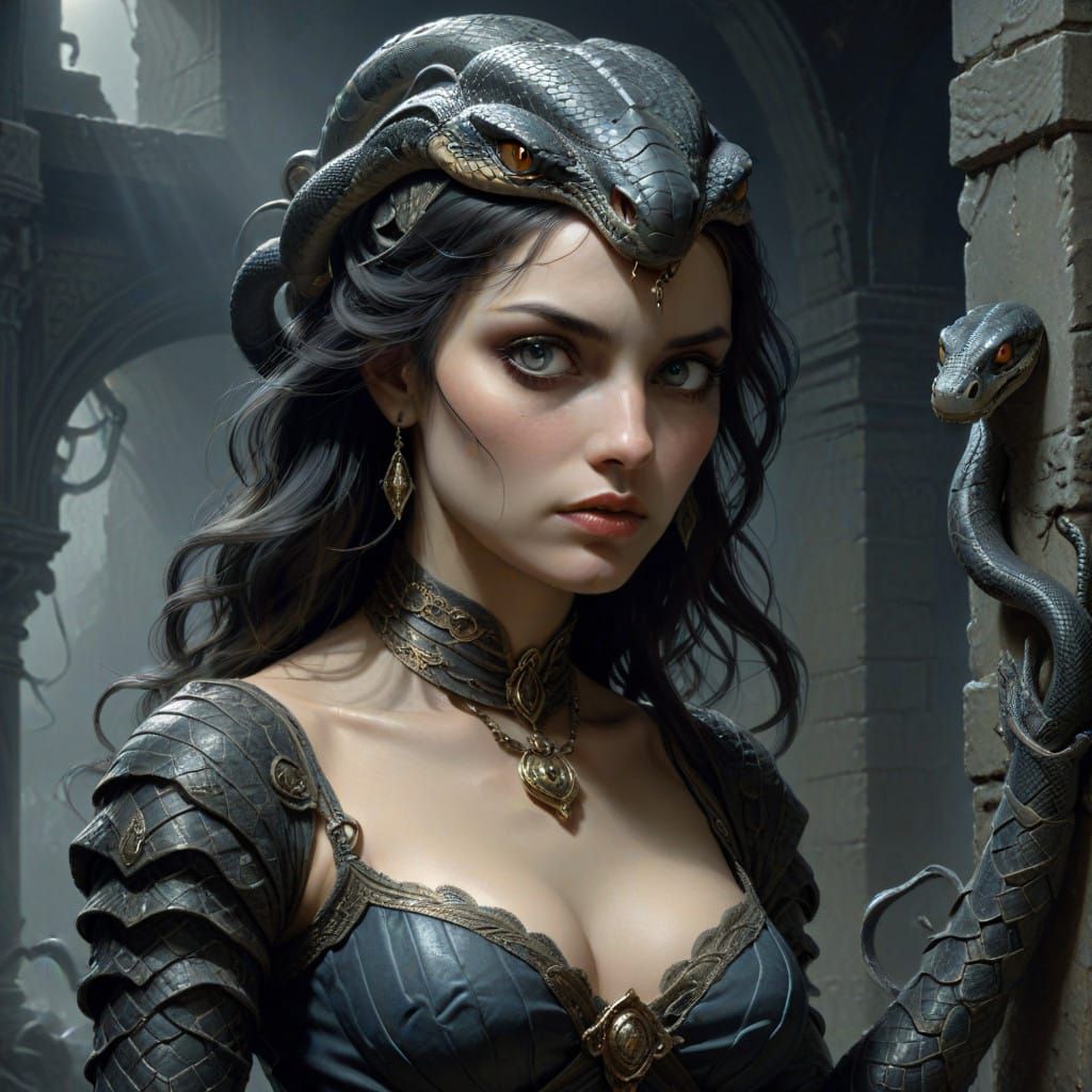 Ethereal Goddess in Dark, Mystical Aura