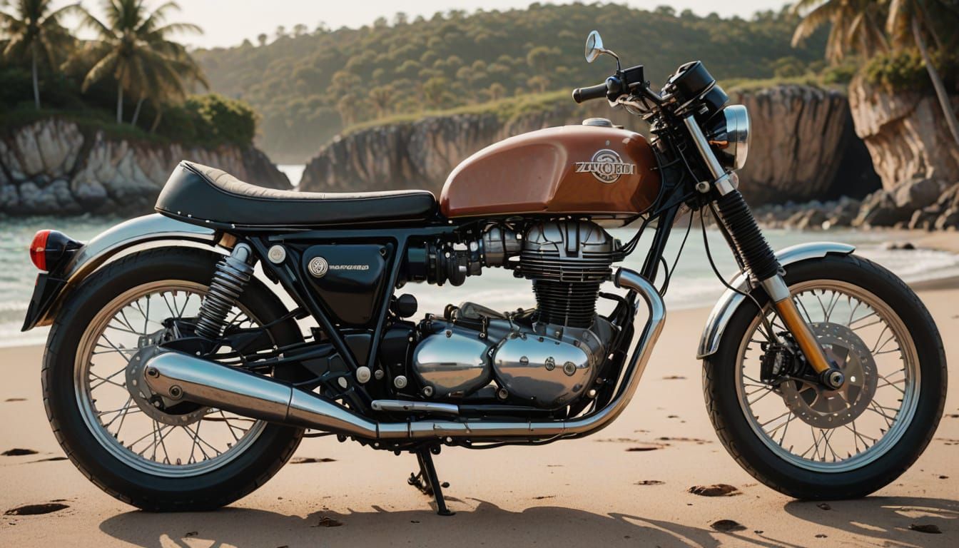 Sleek Vintage Royal Enfield Continental GT 650 with Distress...