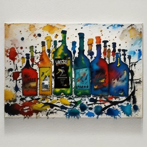 Abstract Alcohol Ink Painting in Gouache Style