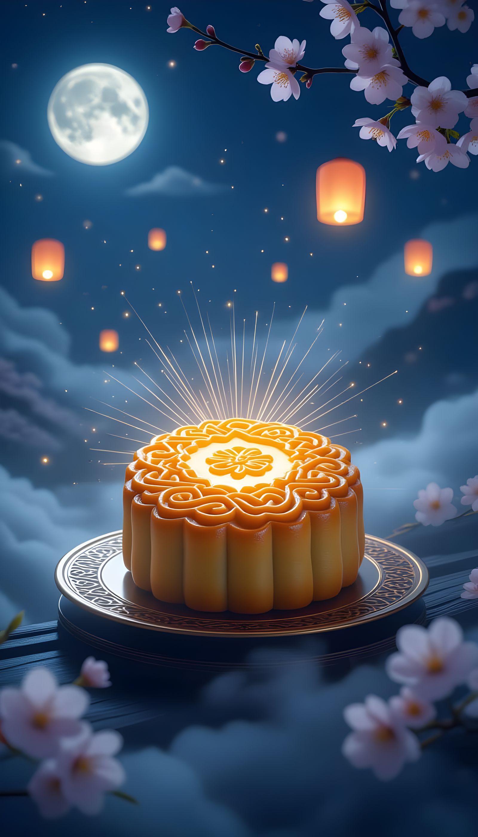 Mooncake Transforms into Celestial Object in Ethereal Night ...
