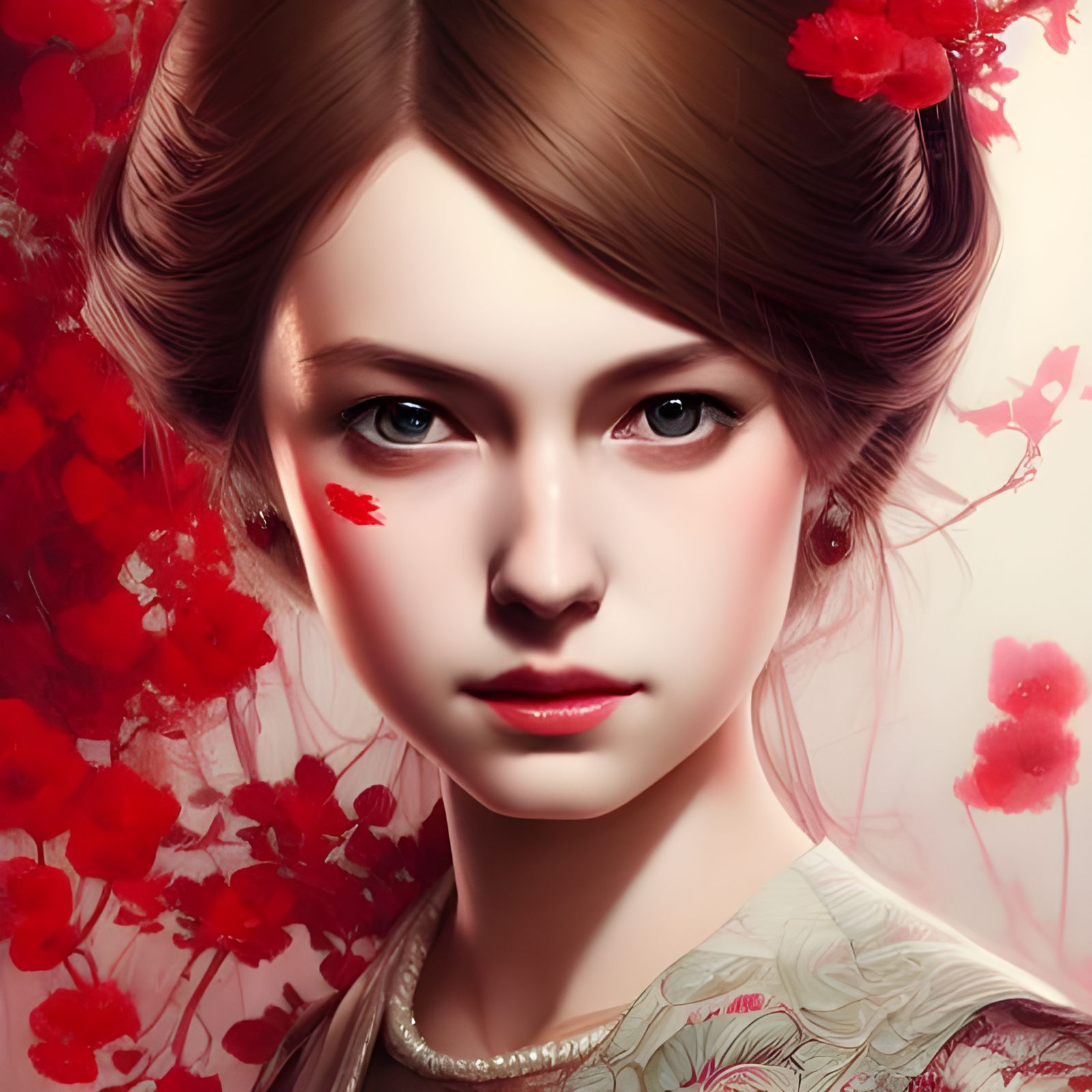 Young Queen Elizabeth II in Floral Kimono